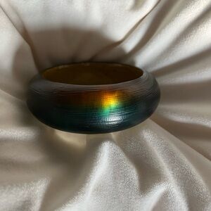 Alexis Bittar Lucite Rainbow Iridescent Bracelet. Hand-sculpted in Brooklyn, NY